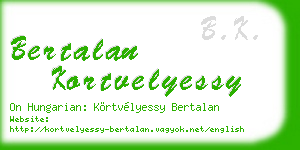bertalan kortvelyessy business card