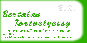 bertalan kortvelyessy business card